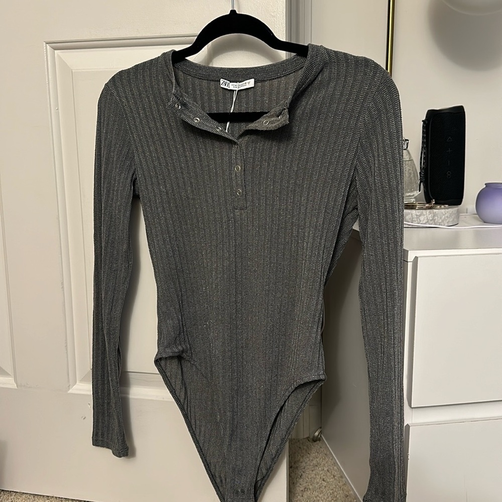 grey bodysuit
